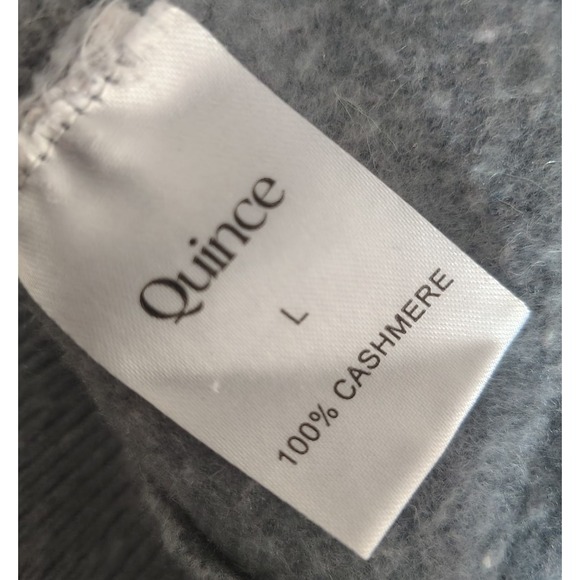 Quince Cashmere Gray Cropped Sweater large - Picture 4 of 4